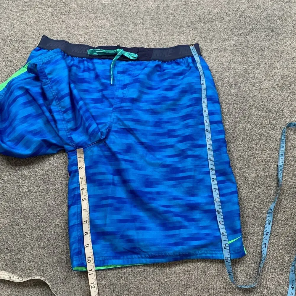 Nike Swim Shorts Mens XXL Blue Water Camo Brief Lined Beach Surf Drawstring Tie